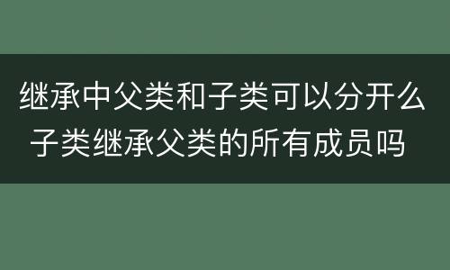继承中父类和子类可以分开么 子类继承父类的所有成员吗