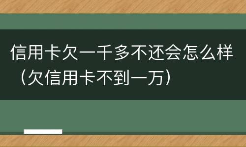 信用卡欠一千多不还会怎么样（欠信用卡不到一万）