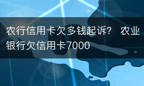 农行信用卡欠多钱起诉？ 农业银行欠信用卡7000