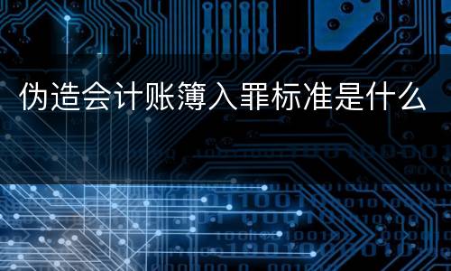 伪造会计账簿入罪标准是什么