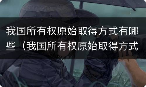 我国所有权原始取得方式有哪些（我国所有权原始取得方式有哪些变化）