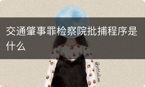 交通肇事罪检察院批捕程序是什么