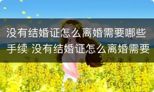 没有结婚证怎么离婚需要哪些手续 没有结婚证怎么离婚需要哪些手续呢