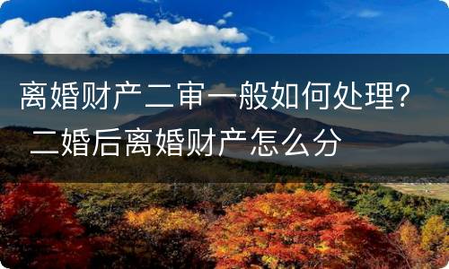 离婚财产二审一般如何处理？ 二婚后离婚财产怎么分