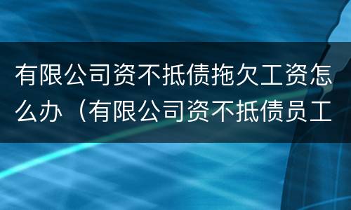 有限公司资不抵债拖欠工资怎么办（有限公司资不抵债员工工资由谁支付）