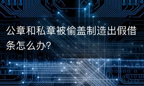 公章和私章被偷盖制造出假借条怎么办？
