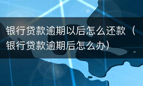 银行贷款逾期以后怎么还款（银行贷款逾期后怎么办）