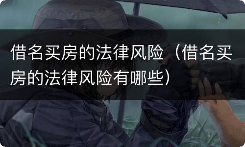 借名买房的法律风险（借名买房的法律风险有哪些）