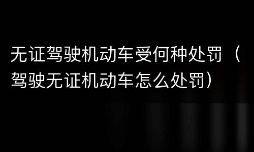 无证驾驶机动车受何种处罚（驾驶无证机动车怎么处罚）
