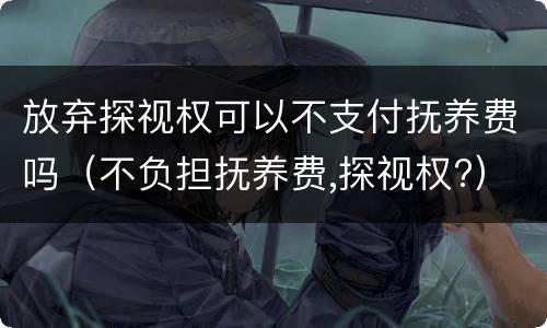 放弃探视权可以不支付抚养费吗（不负担抚养费,探视权?）