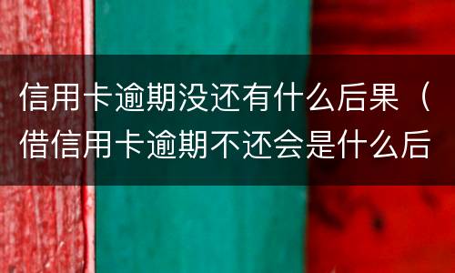 信用卡逾期没还有什么后果（借信用卡逾期不还会是什么后果）
