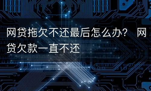 网贷拖欠不还最后怎么办？ 网贷欠款一直不还