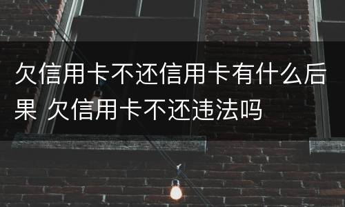 欠信用卡不还信用卡有什么后果 欠信用卡不还违法吗