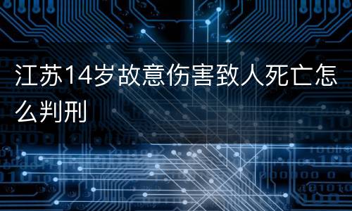 江苏14岁故意伤害致人死亡怎么判刑