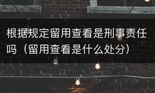 根据规定留用查看是刑事责任吗（留用查看是什么处分）