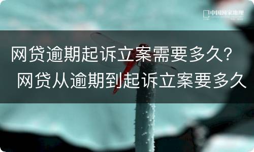 网贷逾期起诉立案需要多久？ 网贷从逾期到起诉立案要多久