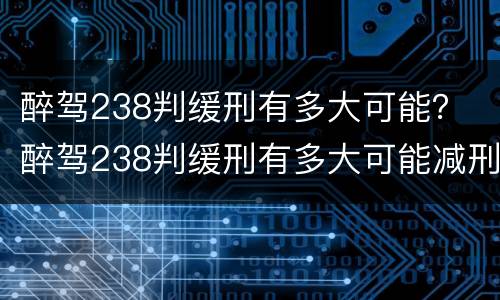 醉驾238判缓刑有多大可能？ 醉驾238判缓刑有多大可能减刑