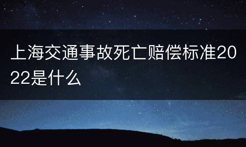 上海交通事故死亡赔偿标准2022是什么
