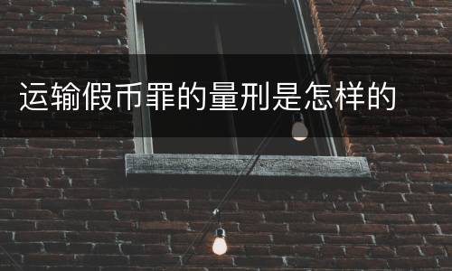 运输假币罪的量刑是怎样的