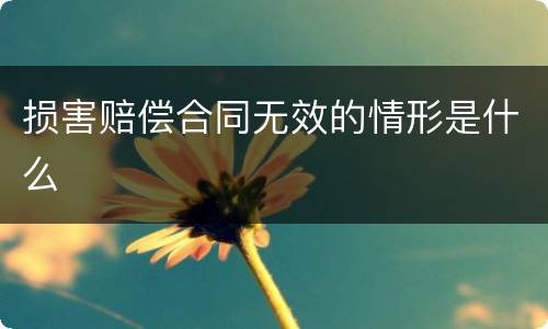 损害赔偿合同无效的情形是什么