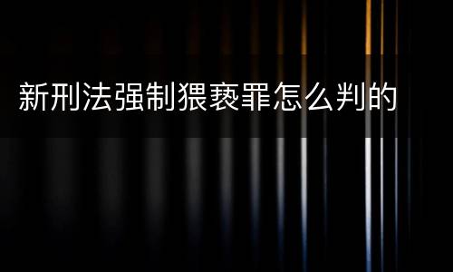 新刑法强制猥亵罪怎么判的