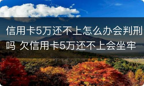 信用卡5万还不上怎么办会判刑吗 欠信用卡5万还不上会坐牢吗