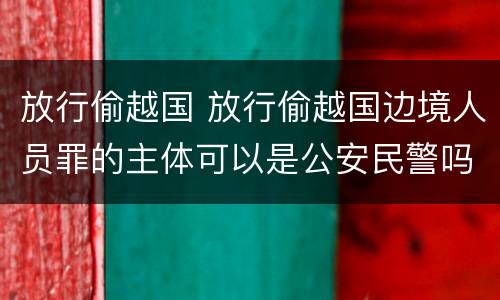 放行偷越国 放行偷越国边境人员罪的主体可以是公安民警吗