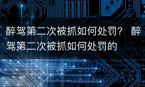 醉驾第二次被抓如何处罚？ 醉驾第二次被抓如何处罚的
