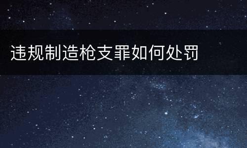 违规制造枪支罪如何处罚