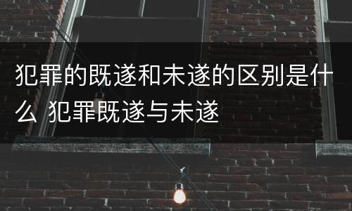 犯罪的既遂和未遂的区别是什么 犯罪既遂与未遂