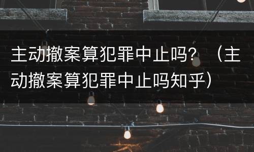 主动撤案算犯罪中止吗？（主动撤案算犯罪中止吗知乎）
