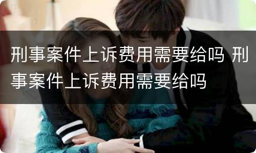 刑事案件上诉费用需要给吗 刑事案件上诉费用需要给吗