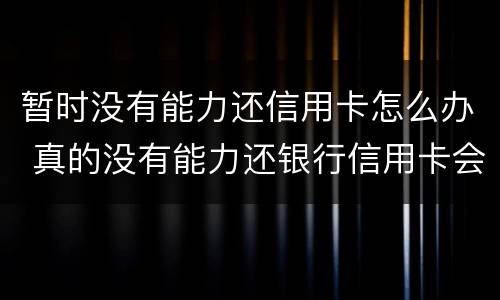 暂时没有能力还信用卡怎么办 真的没有能力还银行信用卡会怎么办