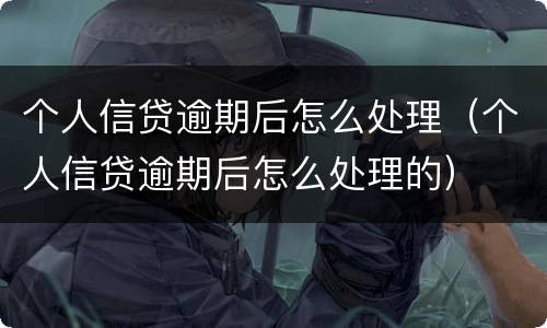 个人信贷逾期后怎么处理（个人信贷逾期后怎么处理的）