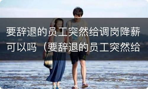 要辞退的员工突然给调岗降薪可以吗（要辞退的员工突然给调岗降薪可以吗怎么办）