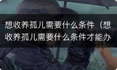 想收养孤儿需要什么条件（想收养孤儿需要什么条件才能办理）