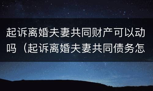 起诉离婚夫妻共同财产可以动吗（起诉离婚夫妻共同债务怎么办）