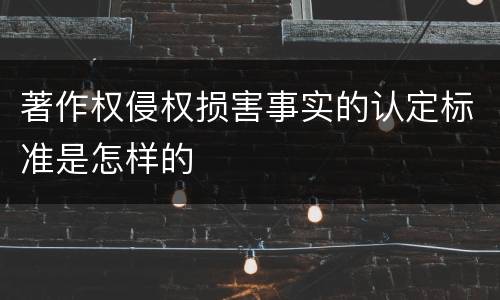 著作权侵权损害事实的认定标准是怎样的