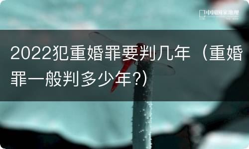 2022犯重婚罪要判几年（重婚罪一般判多少年?）