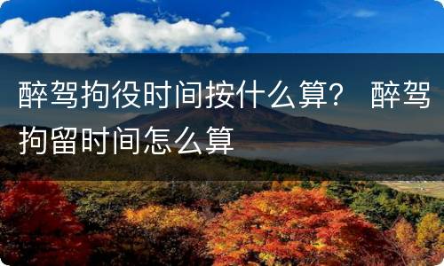 醉驾拘役时间按什么算？ 醉驾拘留时间怎么算