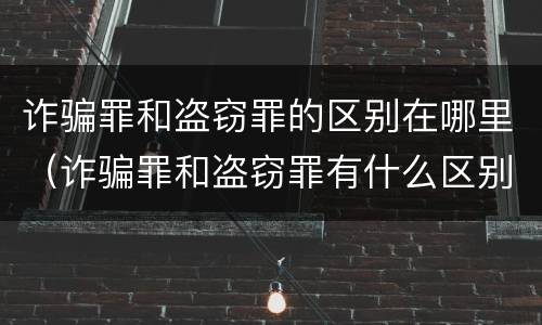 诈骗罪和盗窃罪的区别在哪里（诈骗罪和盗窃罪有什么区别）