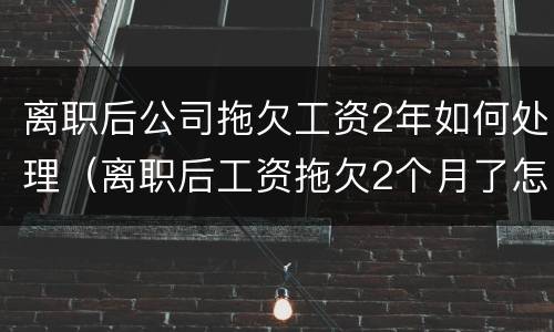离职后公司拖欠工资2年如何处理（离职后工资拖欠2个月了怎么办）
