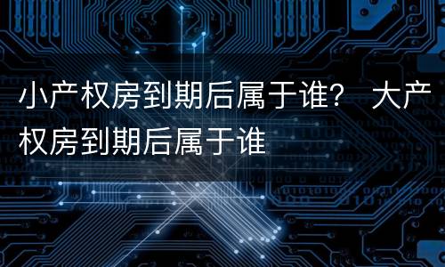 小产权房到期后属于谁？ 大产权房到期后属于谁
