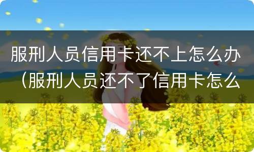 服刑人员信用卡还不上怎么办（服刑人员还不了信用卡怎么办）
