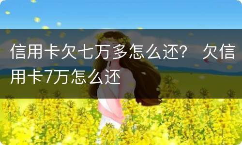 信用卡欠七万多怎么还？ 欠信用卡7万怎么还
