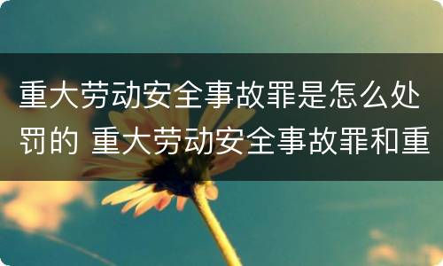 重大劳动安全事故罪是怎么处罚的 重大劳动安全事故罪和重大责任事故罪