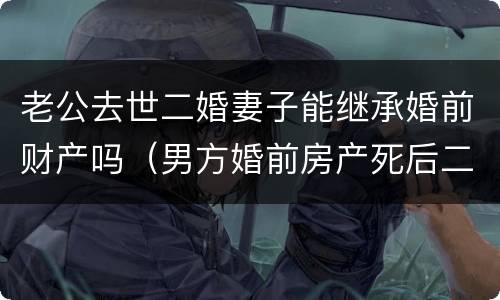 老公去世二婚妻子能继承婚前财产吗（男方婚前房产死后二婚妻子可以继承吗）