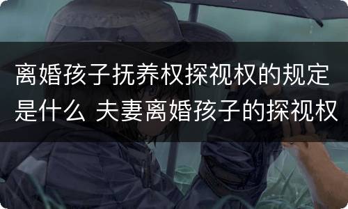 离婚孩子抚养权探视权的规定是什么 夫妻离婚孩子的探视权一般多久