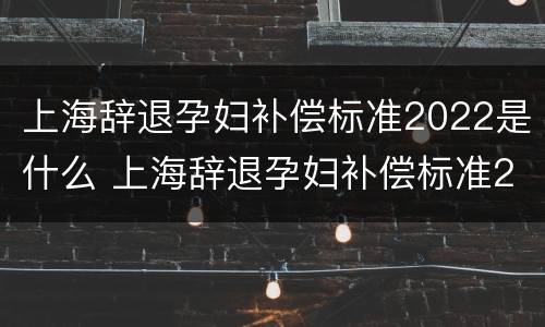 上海辞退孕妇补偿标准2022是什么 上海辞退孕妇补偿标准2022是什么时候发放