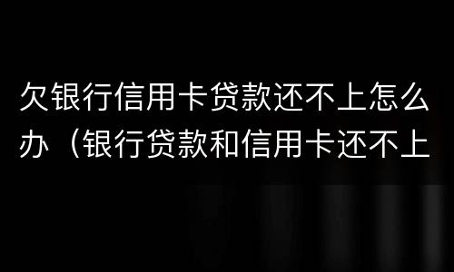 欠银行信用卡贷款还不上怎么办（银行贷款和信用卡还不上怎么办）